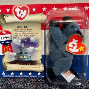Lefty The Donkey Ty Beanie Baby McDonald’s Vintage 1996